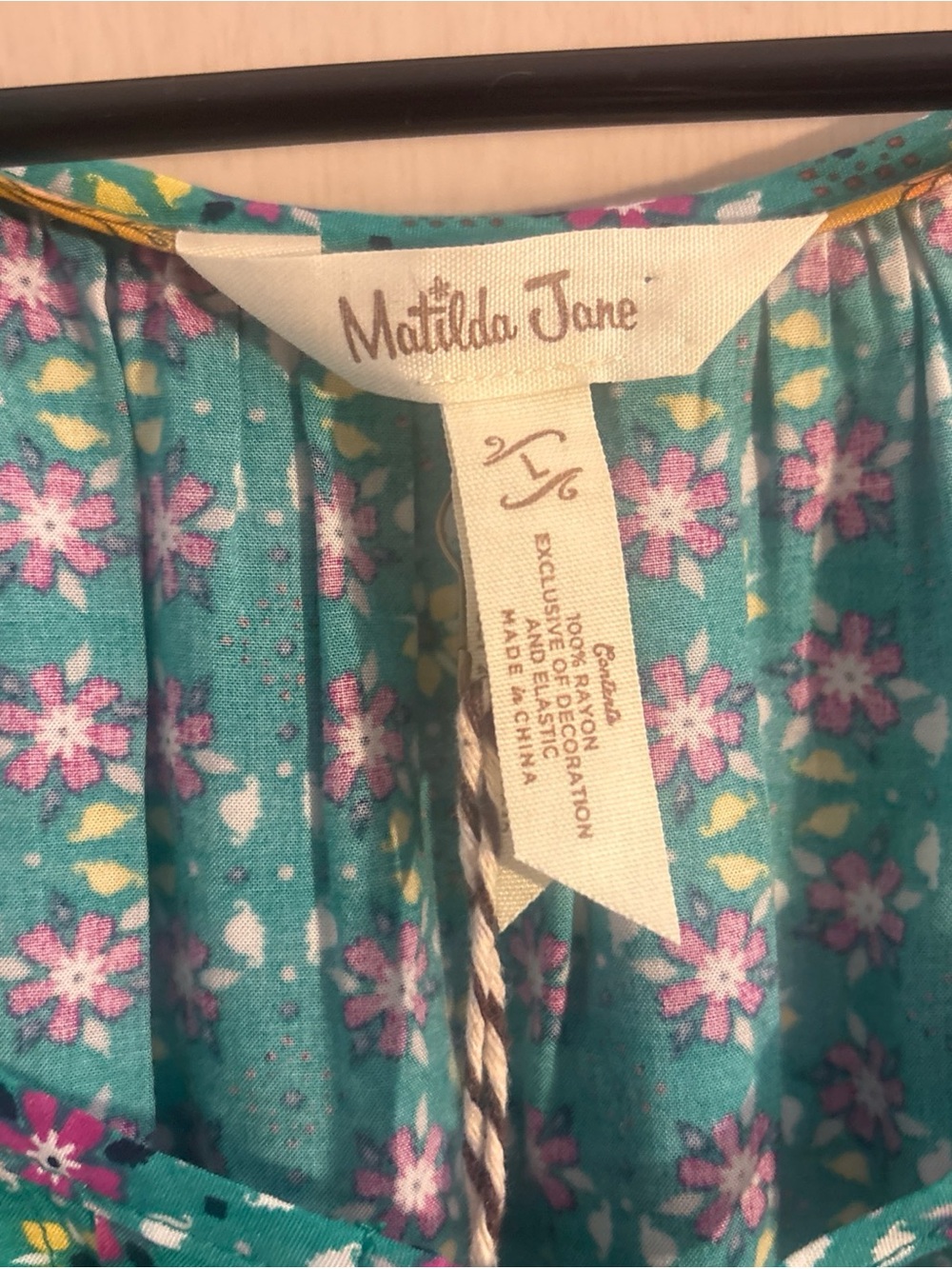 Matilda Jane Floral Tie-Front Midi Dress Large Womens Boho Cottagecore - Picture 9 of 9